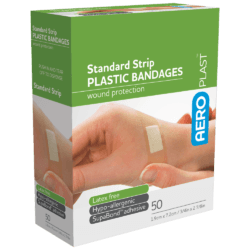 AEROPLAST Plastic Standard Strip 7.2 x 1.9cm Box/50v