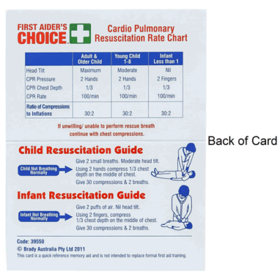 CPR Resuscitation Pocket Card